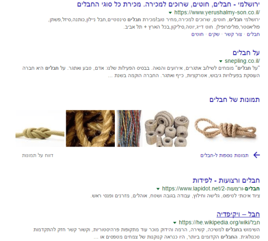דף תוצאות החיפוש